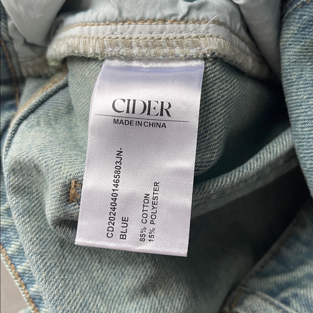 CIDER Denim Low Rise Solid Bowknot Pocket Wide Leg New Oversized Jeans Size M - Picture 12 of 12